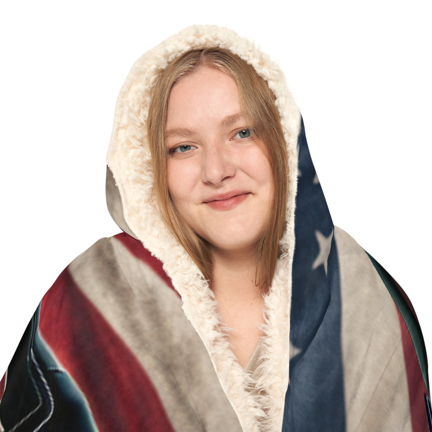 Snuggle Hooded Blanket Bugatti American Flag 4