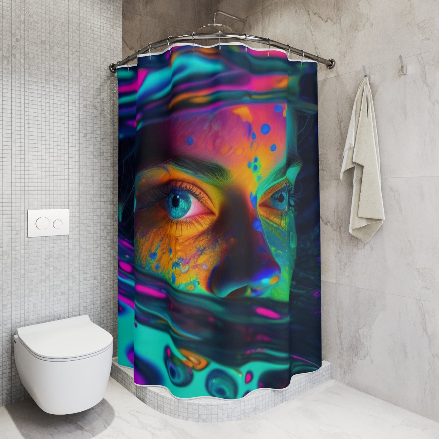 Polyester Shower Curtain Florescent Glow 3