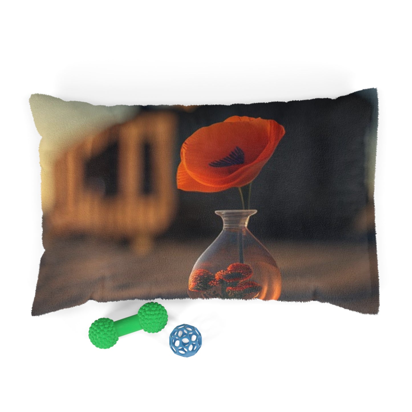 Pet Bed Orange Poppy in a Vase 3