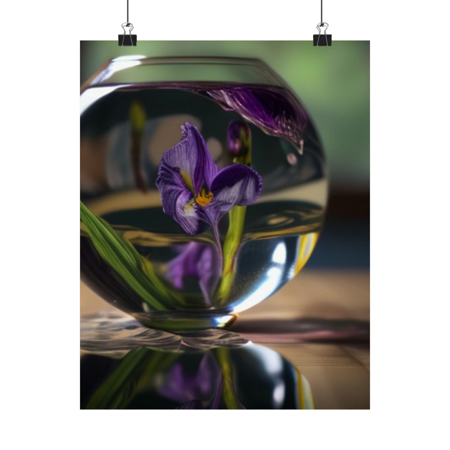 Premium Matte Vertical Posters Purple Iris in a vase 1