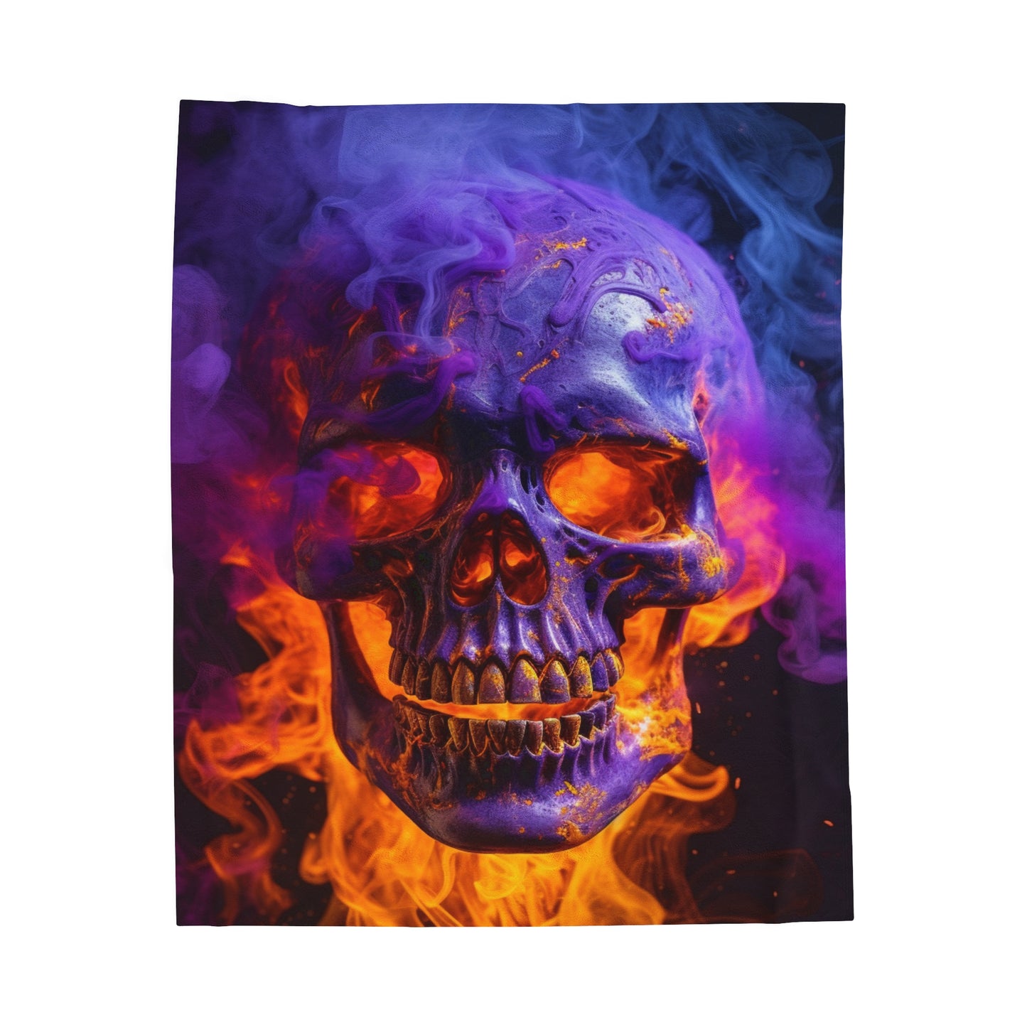 Velveteen Plush Blanket Macro Skull 1