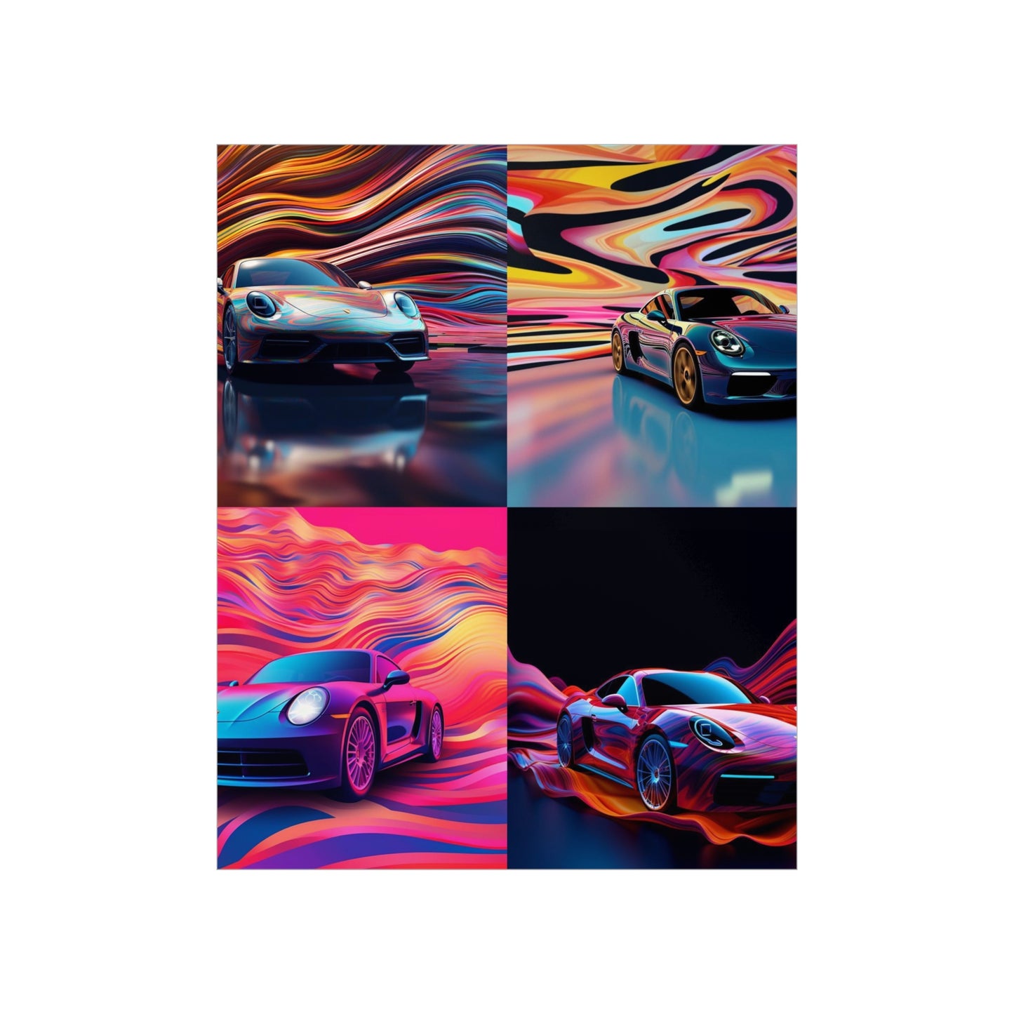 Premium Matte Vertical Posters Porsche Water Fusion 5