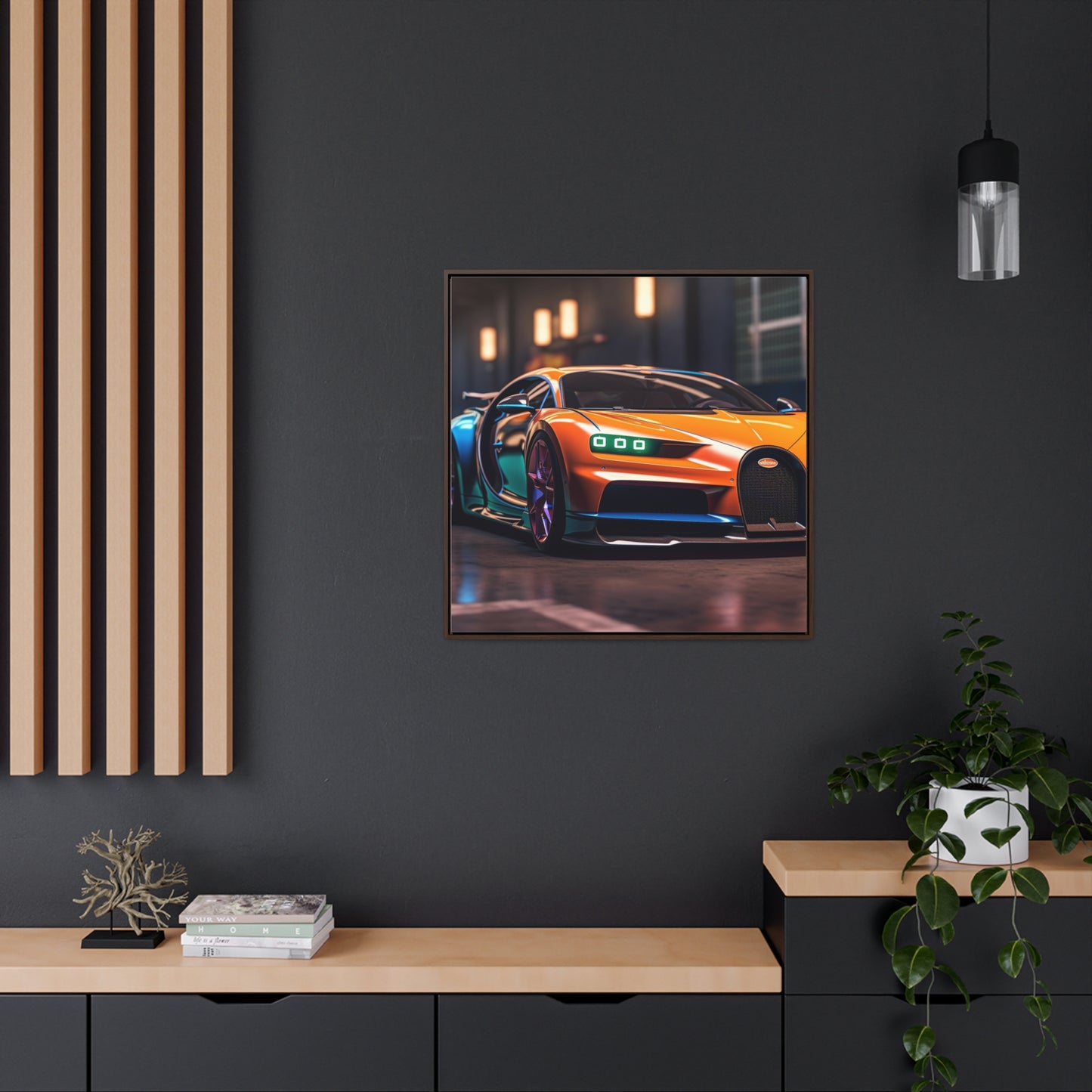 Gallery Canvas Wraps, Square Frame Hyper Bugatti Neon Chiron 1