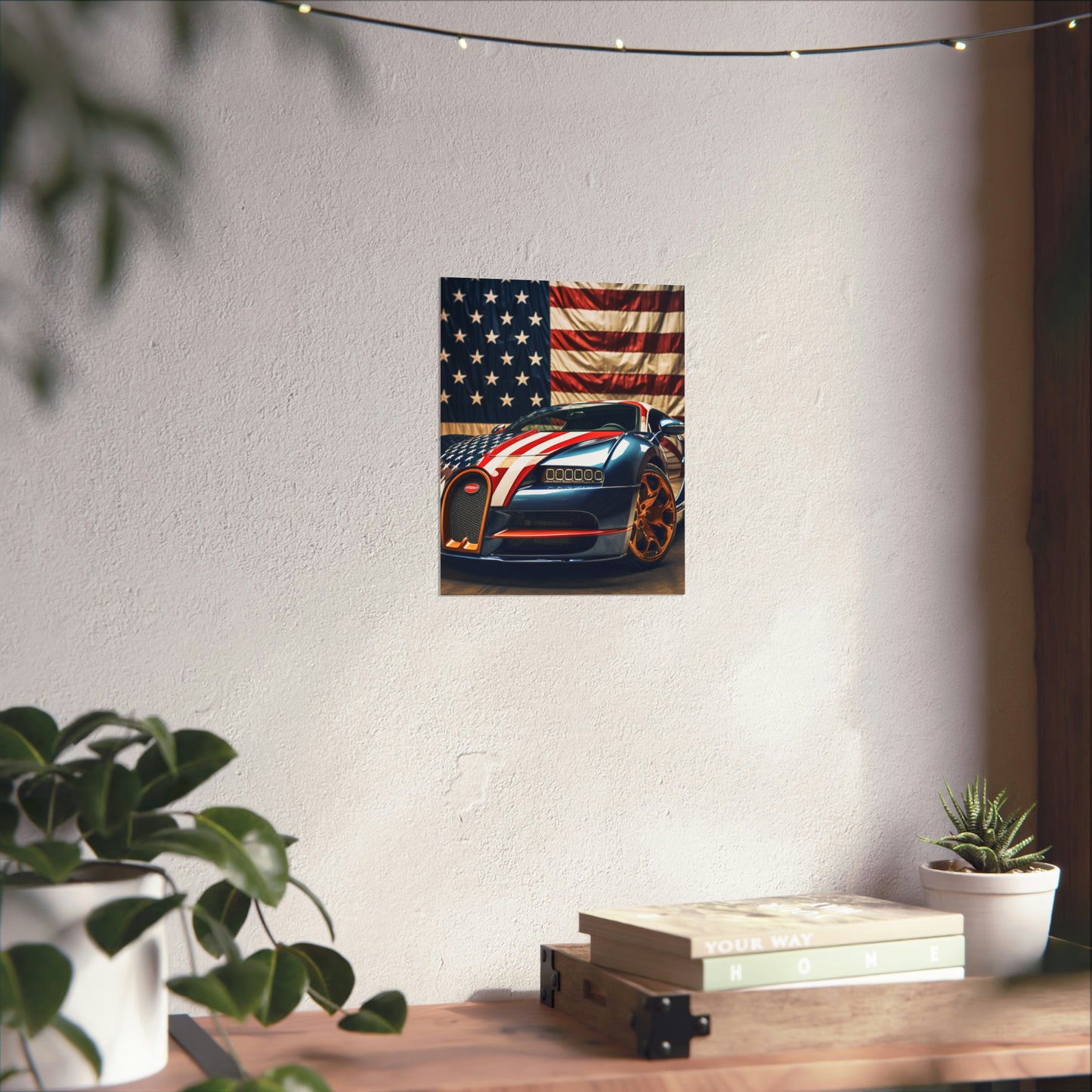 Premium Matte Vertical Posters Bugatti Flag American 4