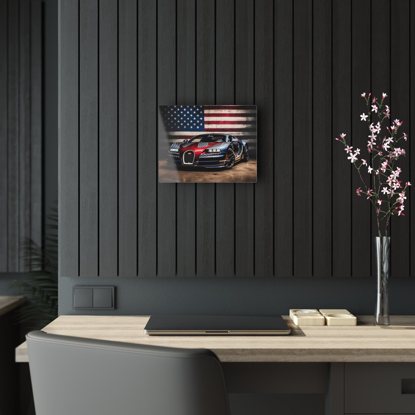 Acrylic Prints Bugatti American Flag 1