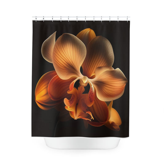 Polyester Shower Curtain Orange Orchid 2