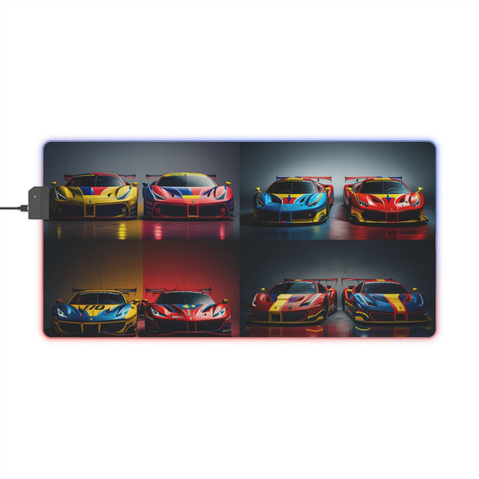 LED Gaming Mouse Pad Ferrari Red Blue 5