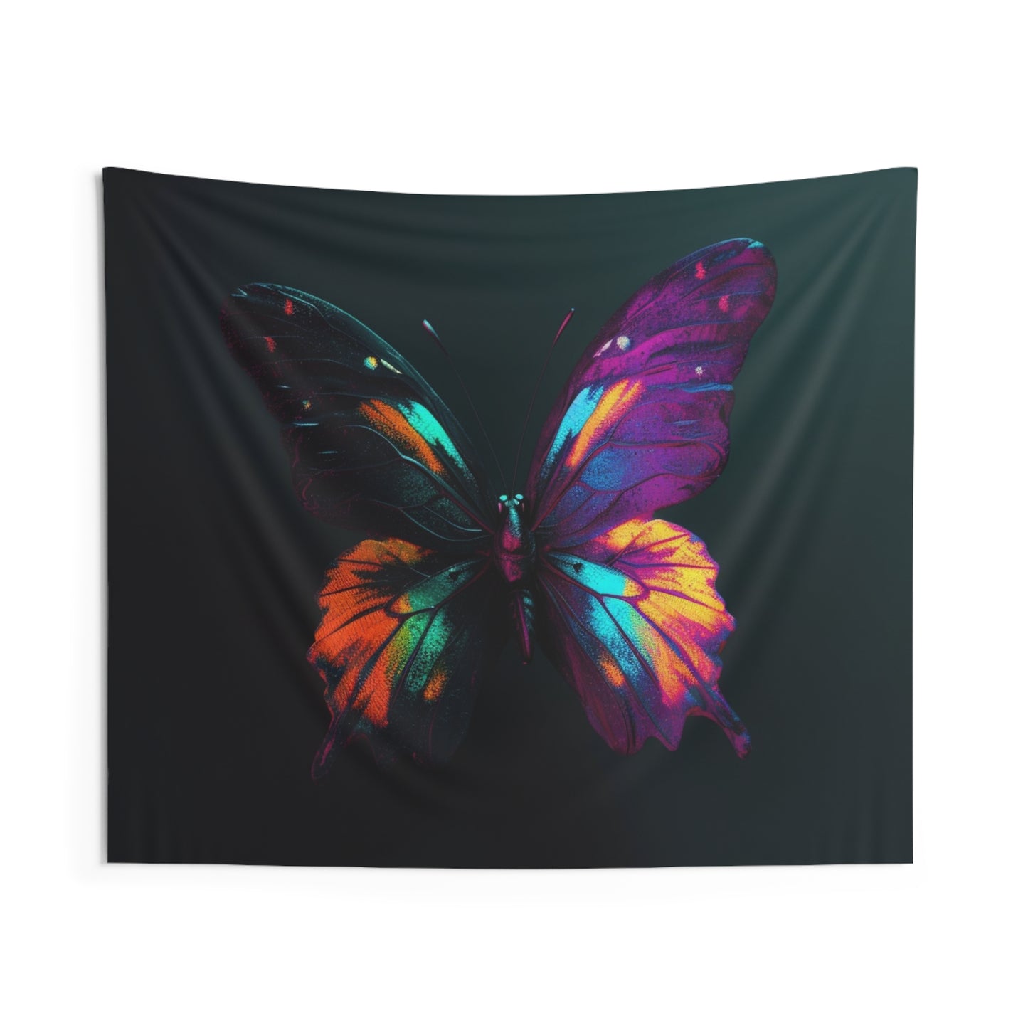 Indoor Wall Tapestries Hyper Colorful Butterfly Purple 3