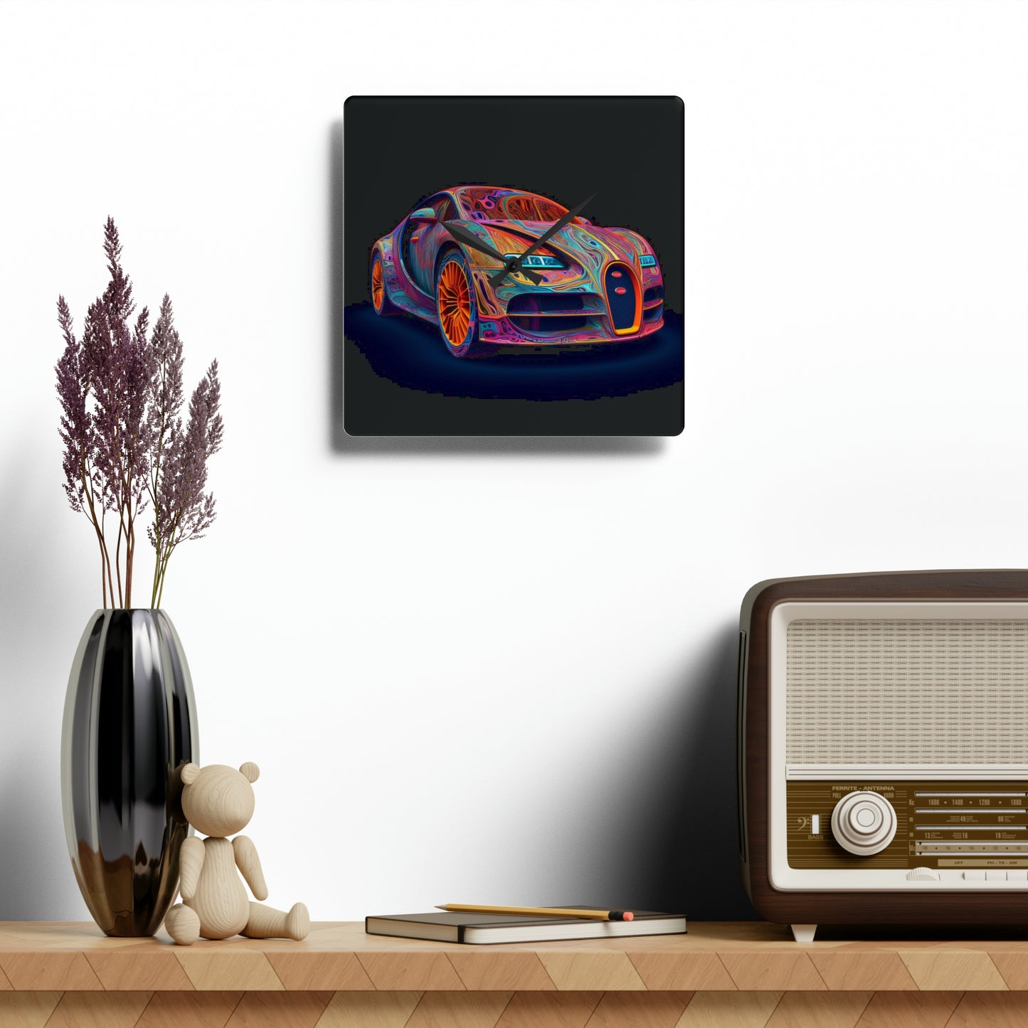 Acrylic Wall Clock Bugatti Abstract Concept 1