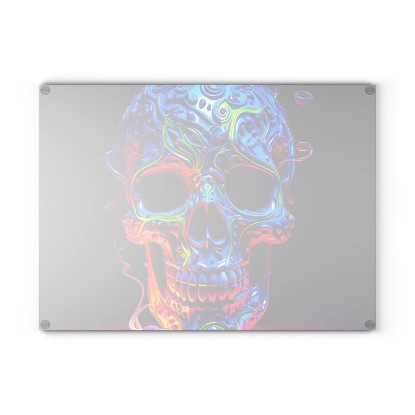 Glass Cutting Board Macro Skull Color 3