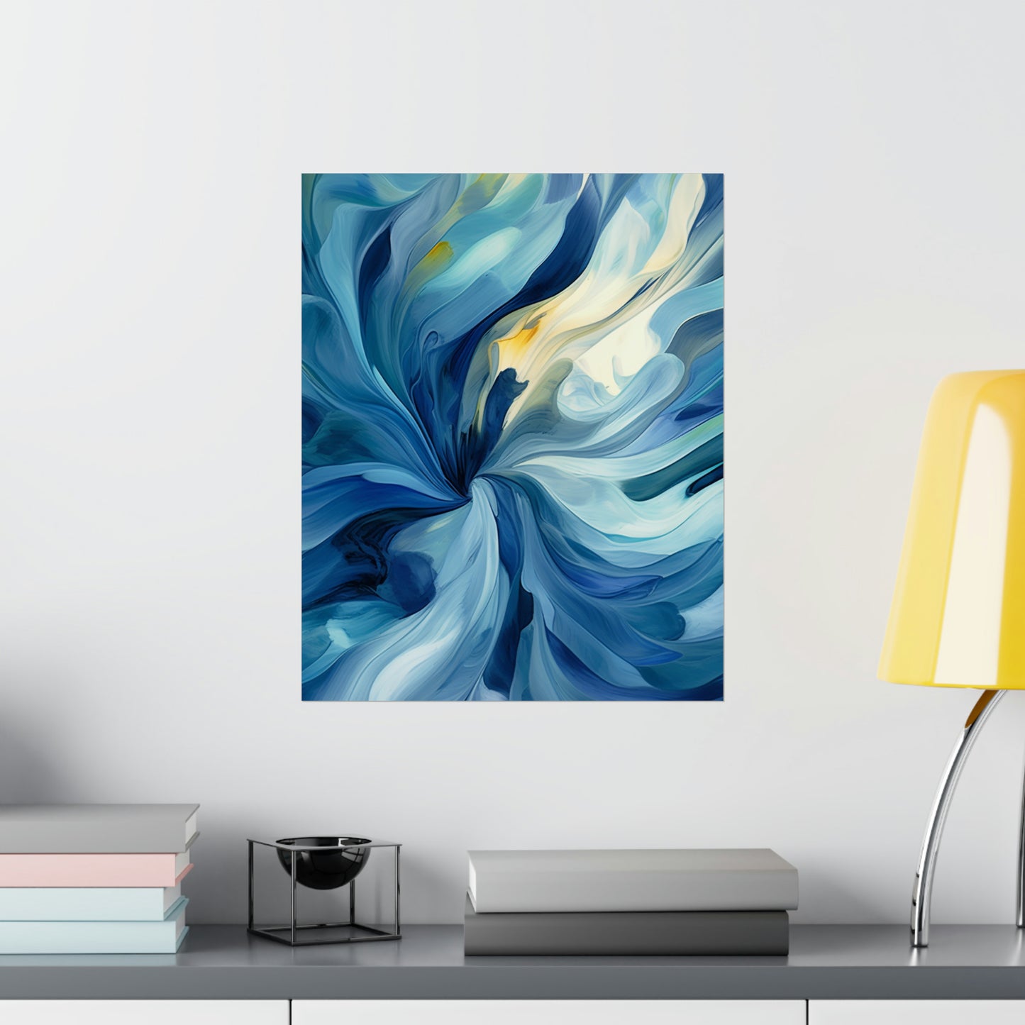 Premium Matte Vertical Posters Blue Tluip Abstract 4