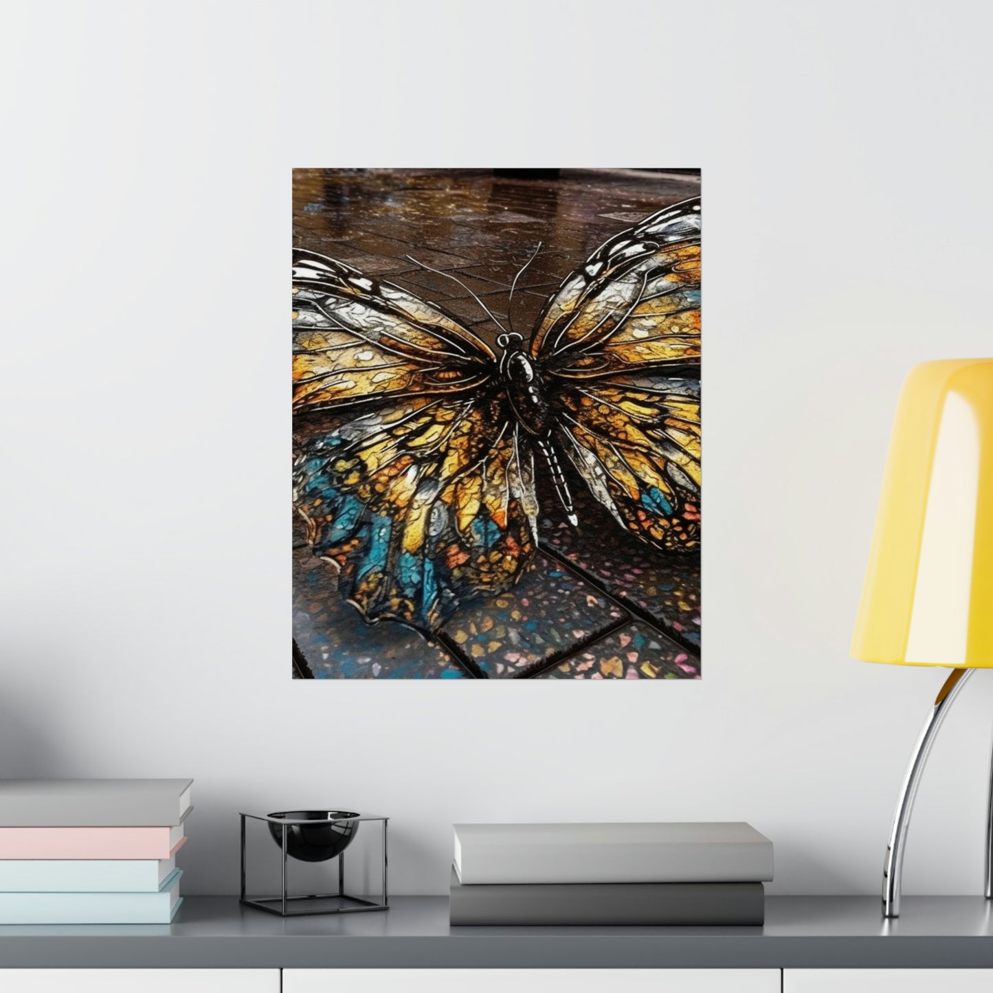 Premium Matte Vertical Posters Water Butterfly Street 1