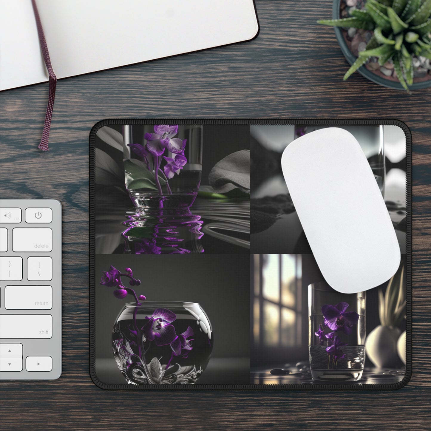 Gaming Mouse Pad  Purple Orchid Glass vase 5