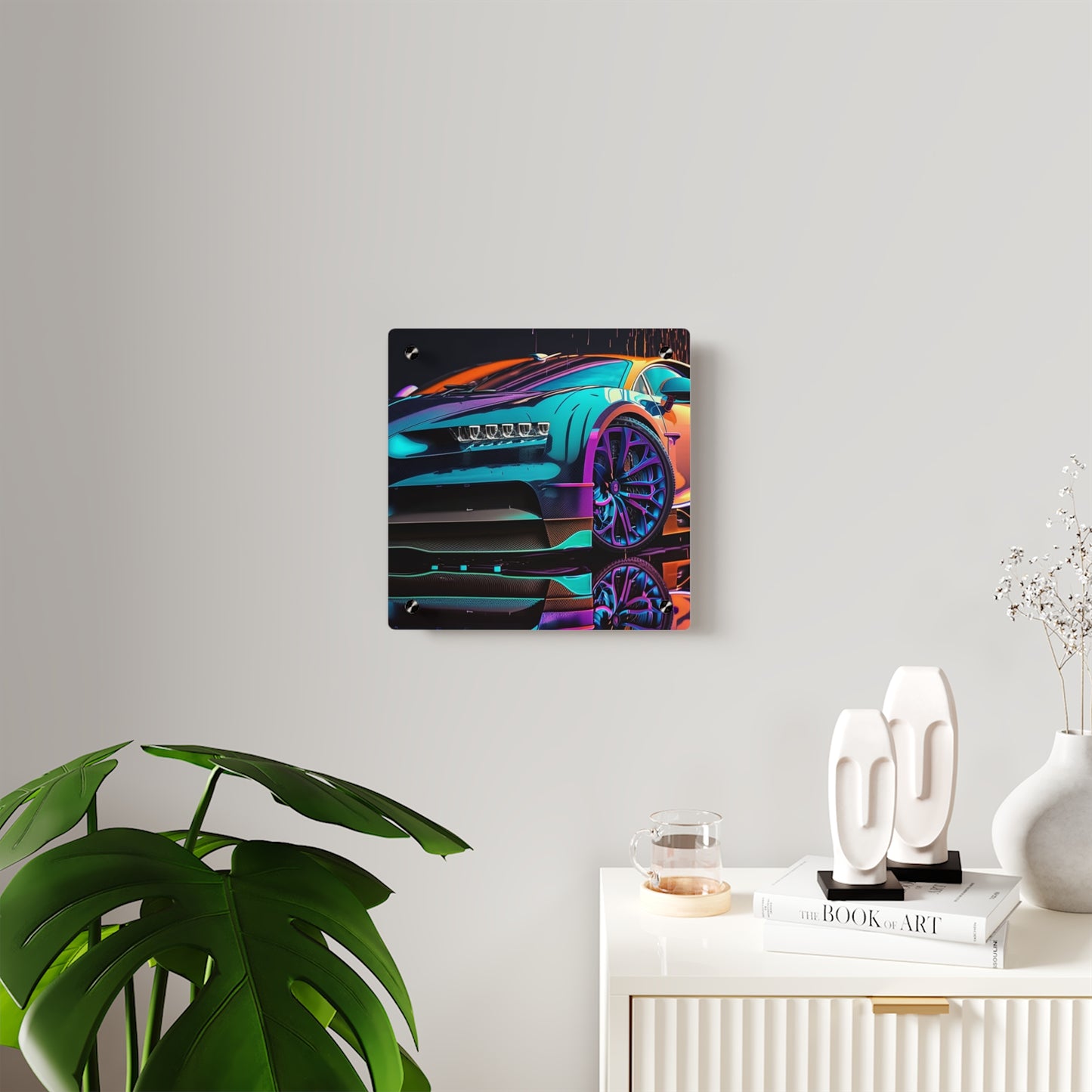 Acrylic Wall Art Panels Bugatti Neon Chiron 1