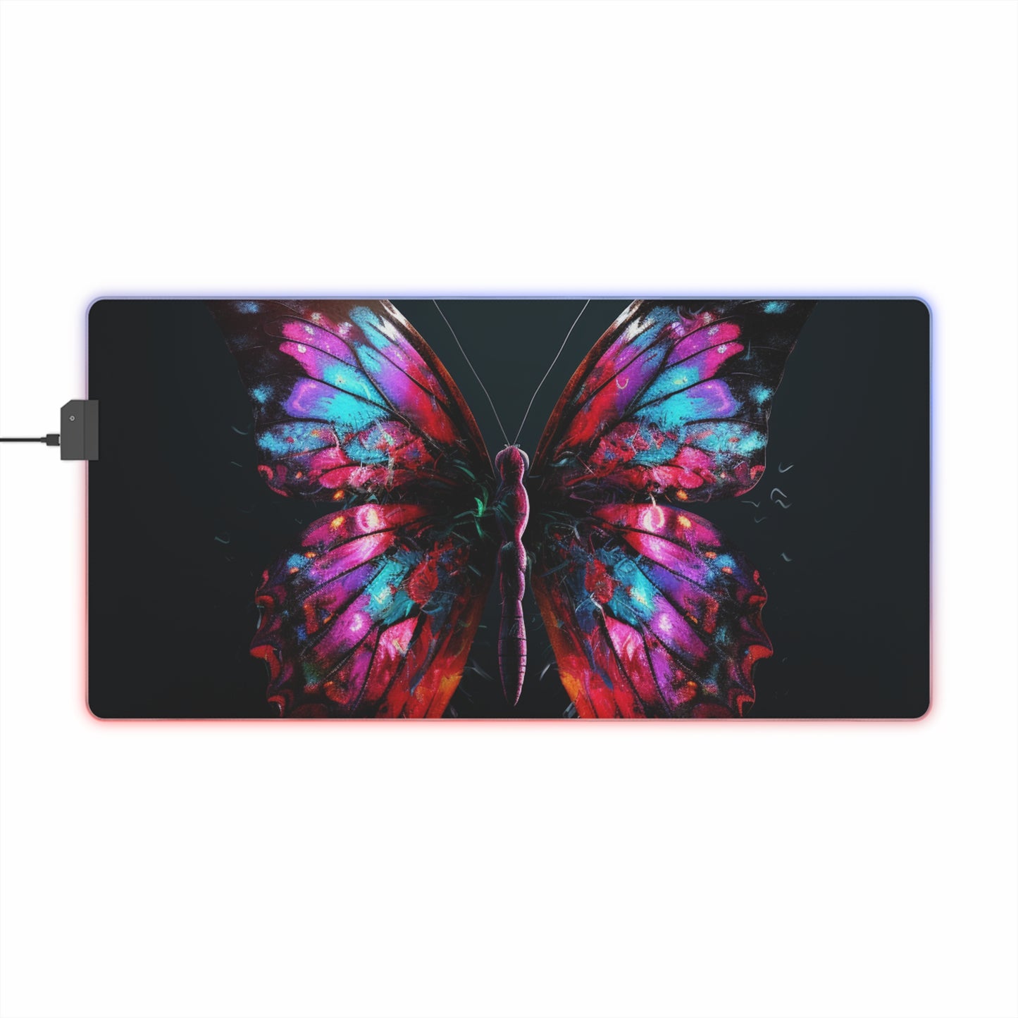 LED Gaming Mouse Pad Hyper Colorful Butterfly Macro 3