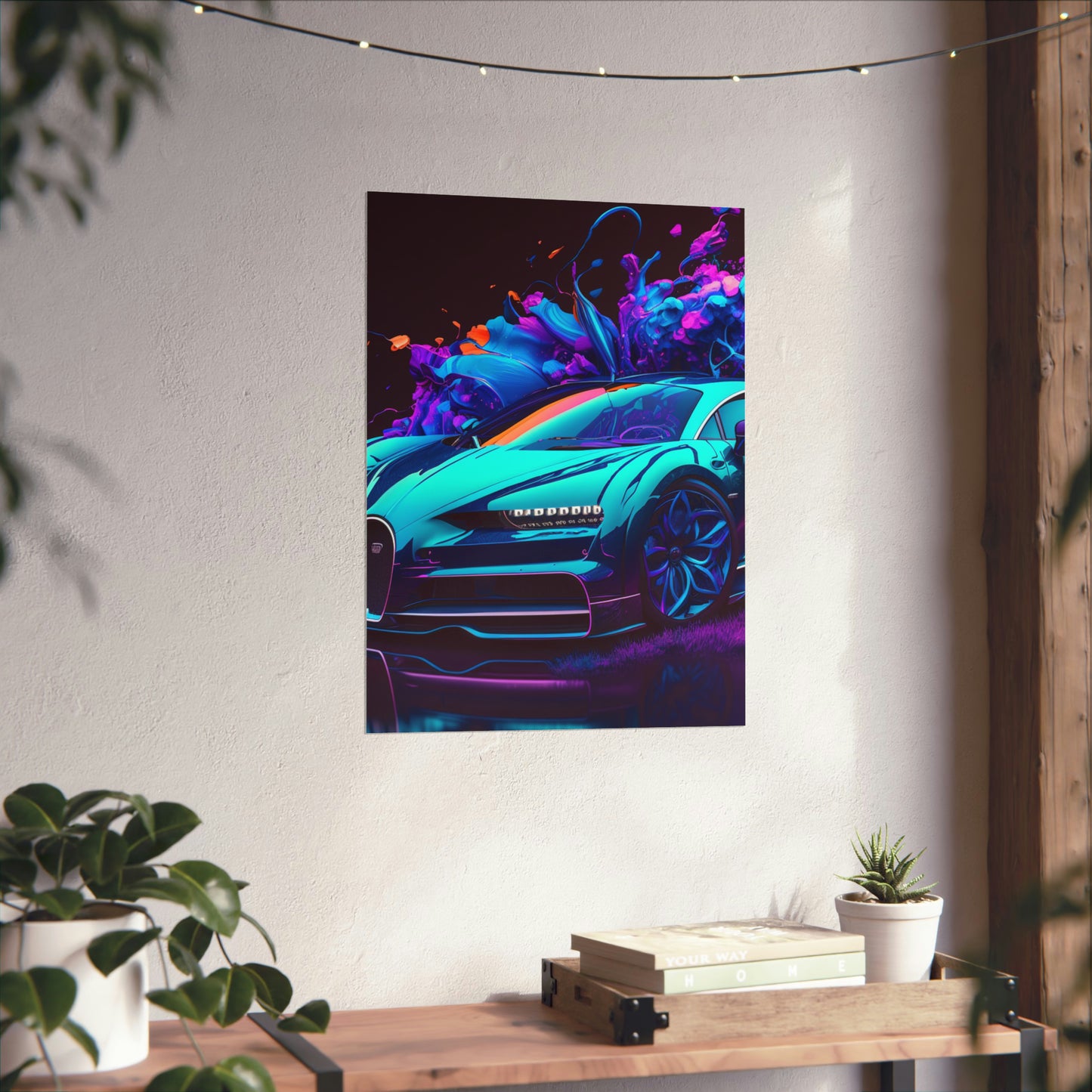 Premium Matte Vertical Posters Bugatti Neon Chiron 3