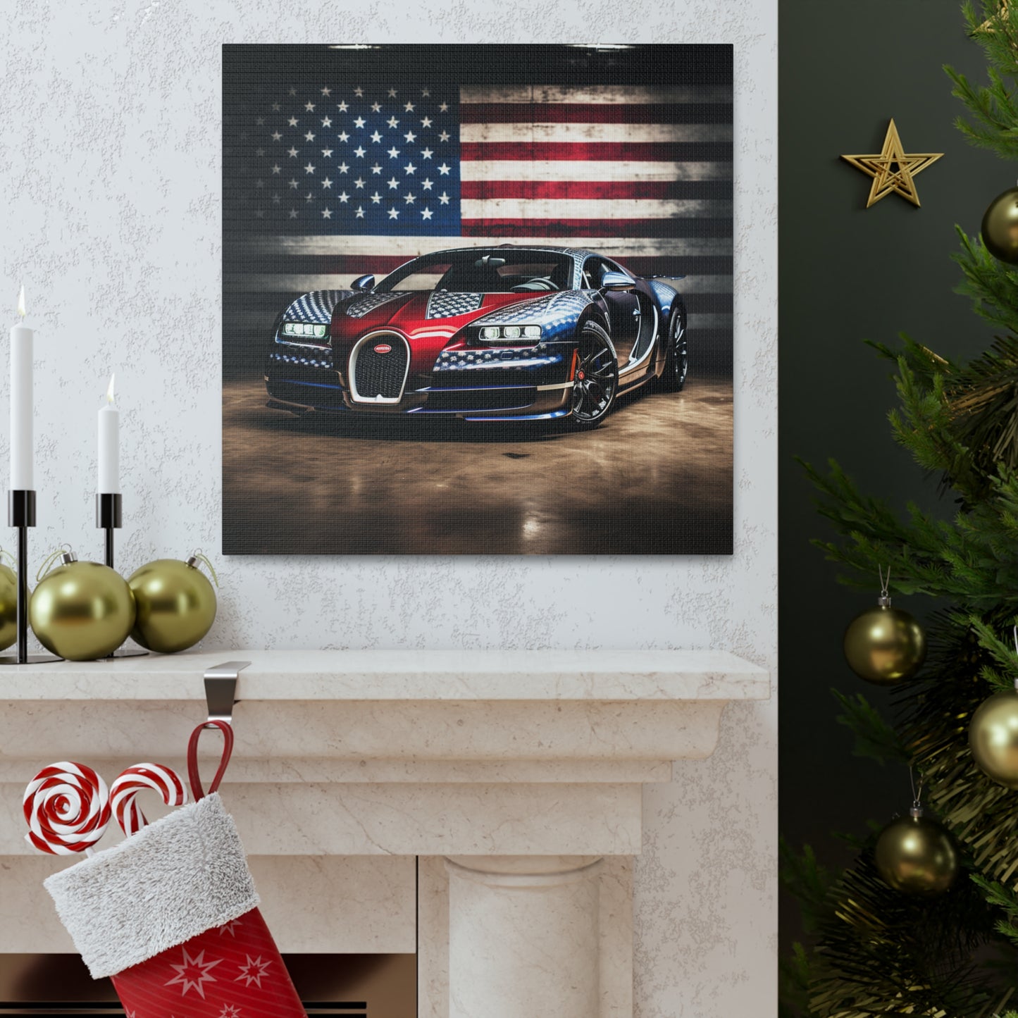 Canvas Gallery Wraps Bugatti American Flag 1