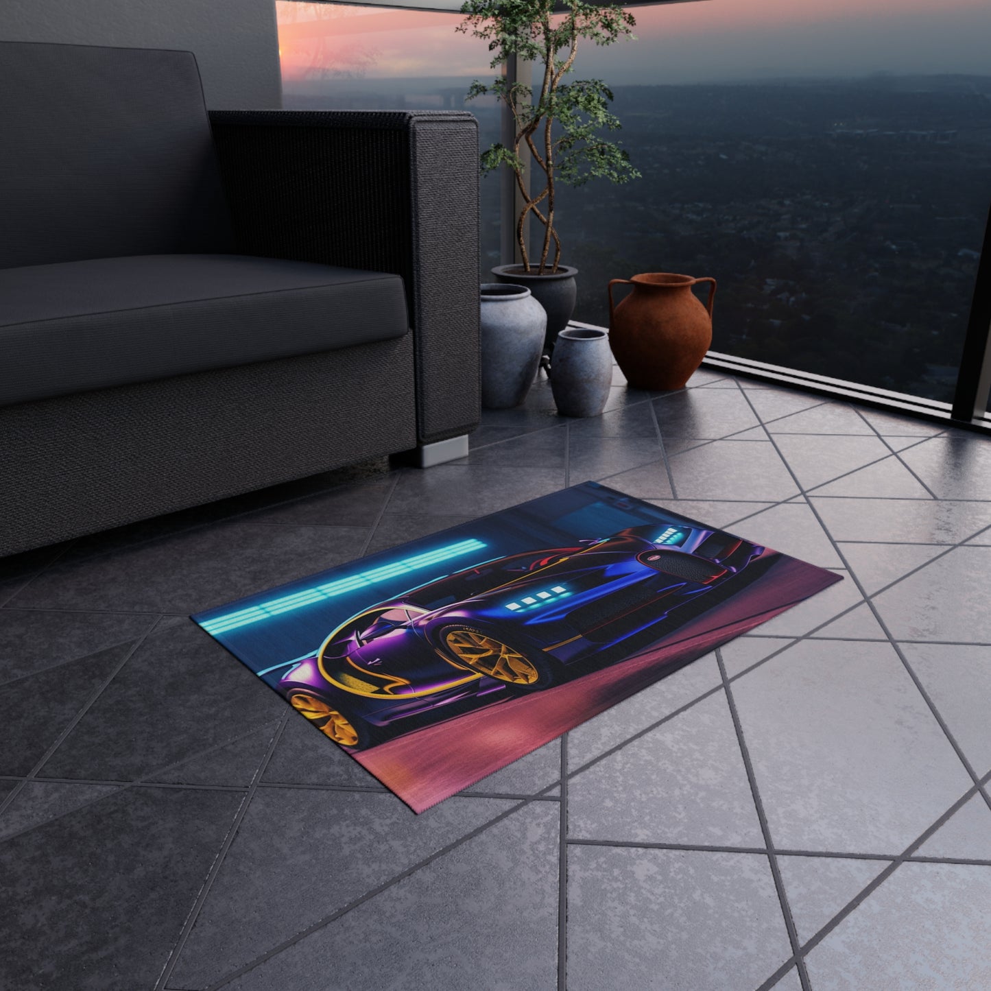 Outdoor Rug  Hyper Bugatti Neon Chiron 4