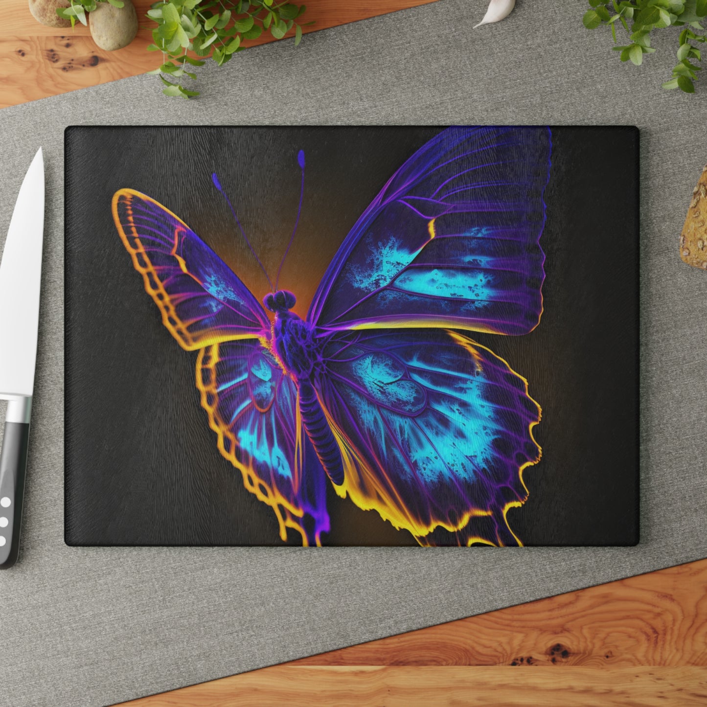 Glass Cutting Board Thermal Butterfly 4