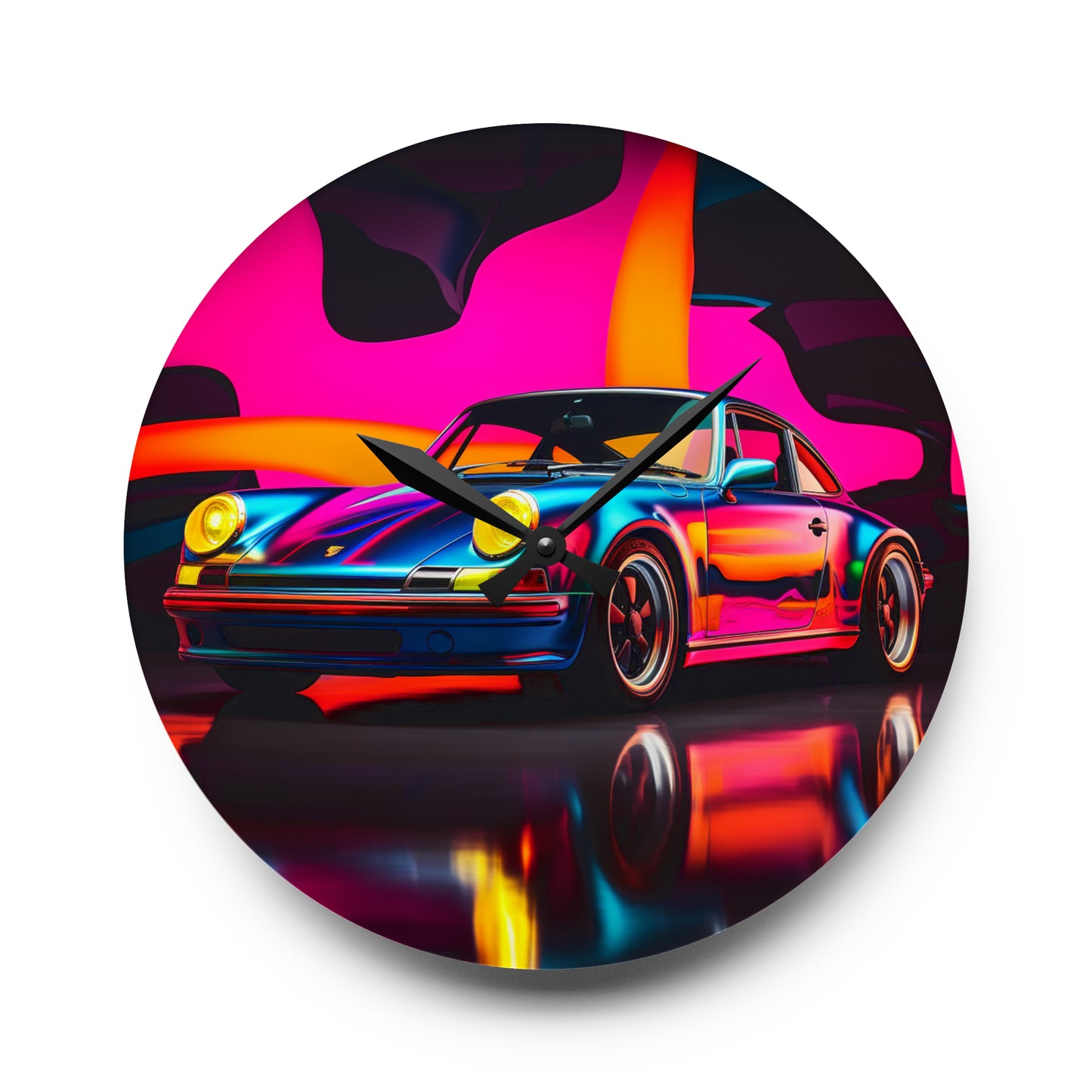 Acrylic Wall Clock Macro Porsche 2