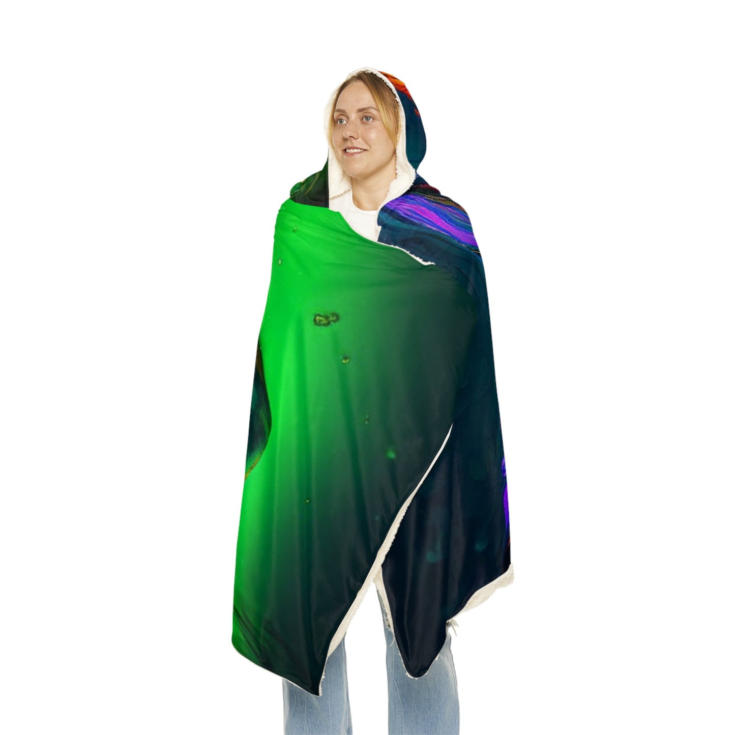 Snuggle Hooded Blanket Florescent Glow 1