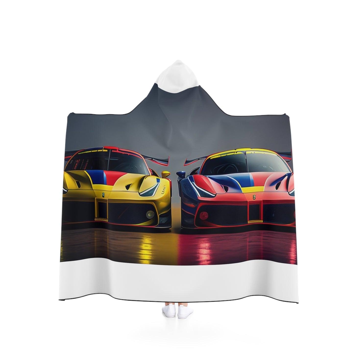 Hooded Blanket Ferrari Red Blue 1