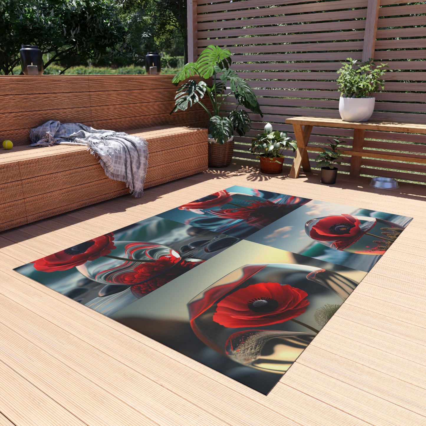 Outdoor Rug  Red Anemone in a Vase 5