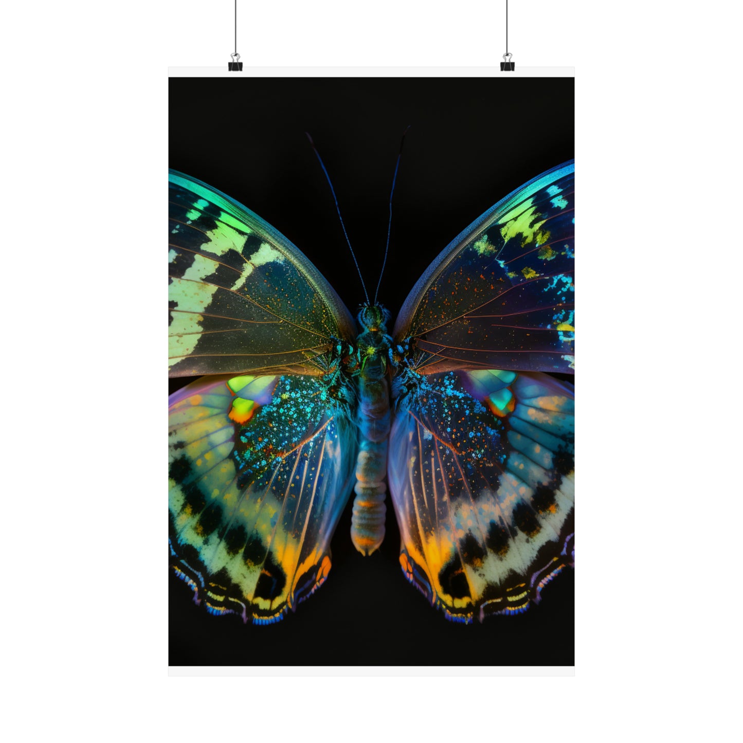 Premium Matte Vertical Posters Neon Butterfly Flair 4