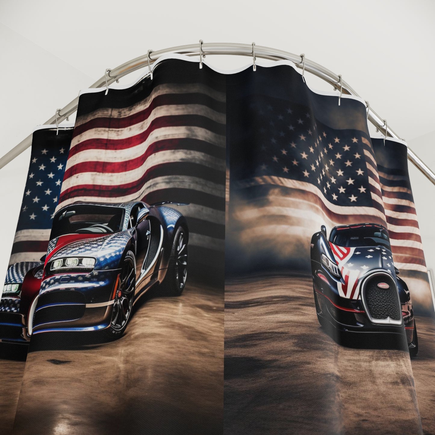 Polyester Shower Curtain Bugatti American Flag 5