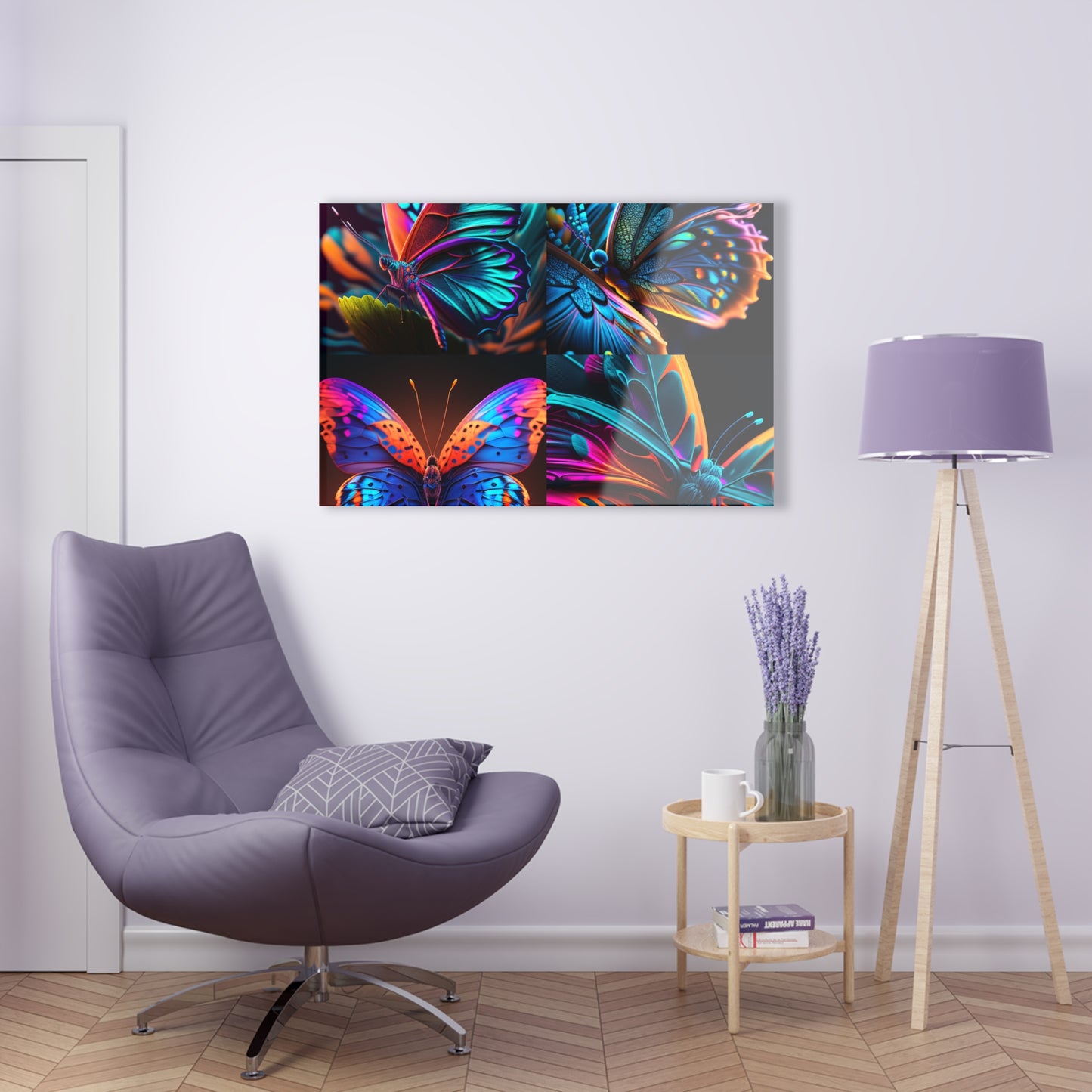 Acrylic Prints Neon Butterfly Macro 5