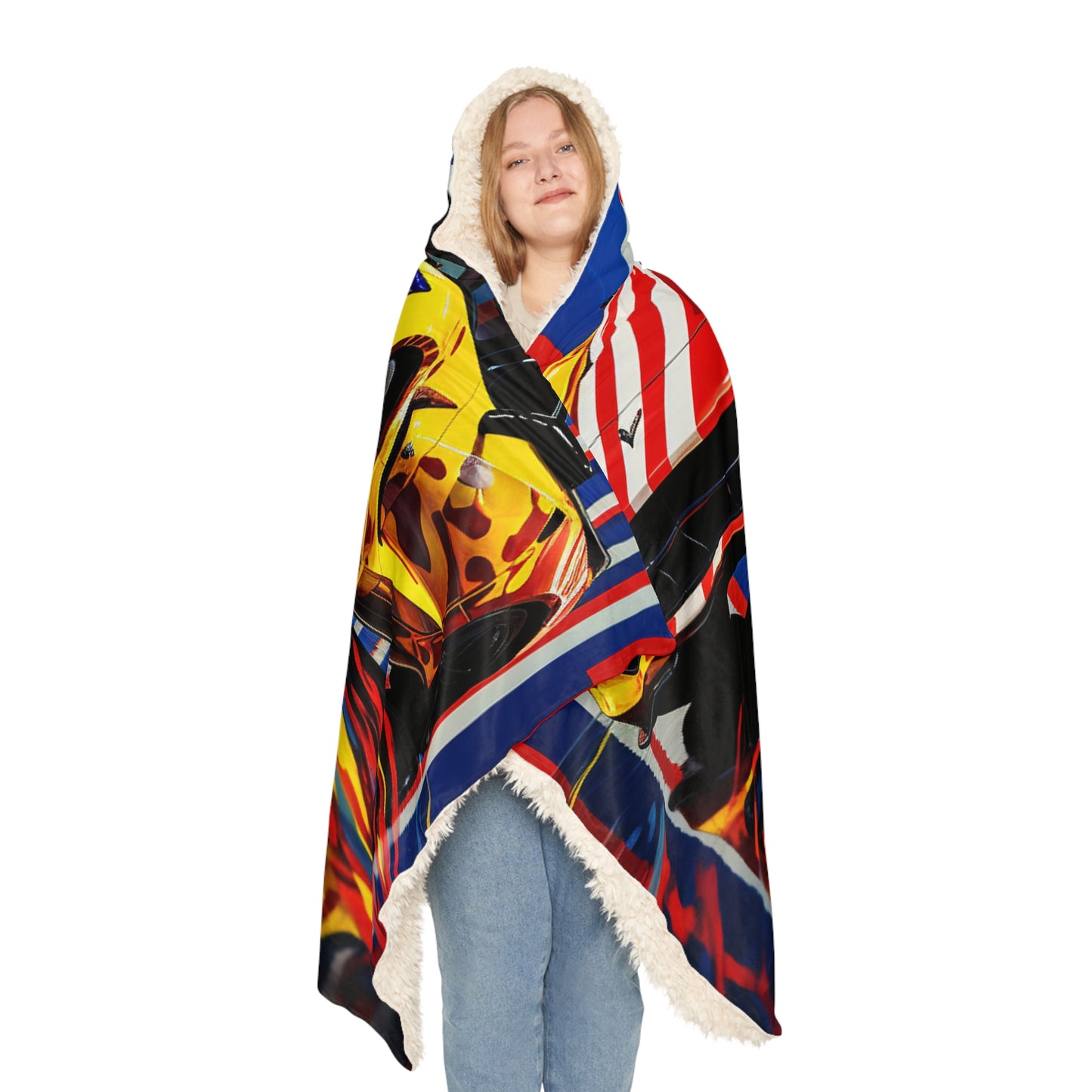 Snuggle Hooded Blanket Macro Flag Ferrari 4