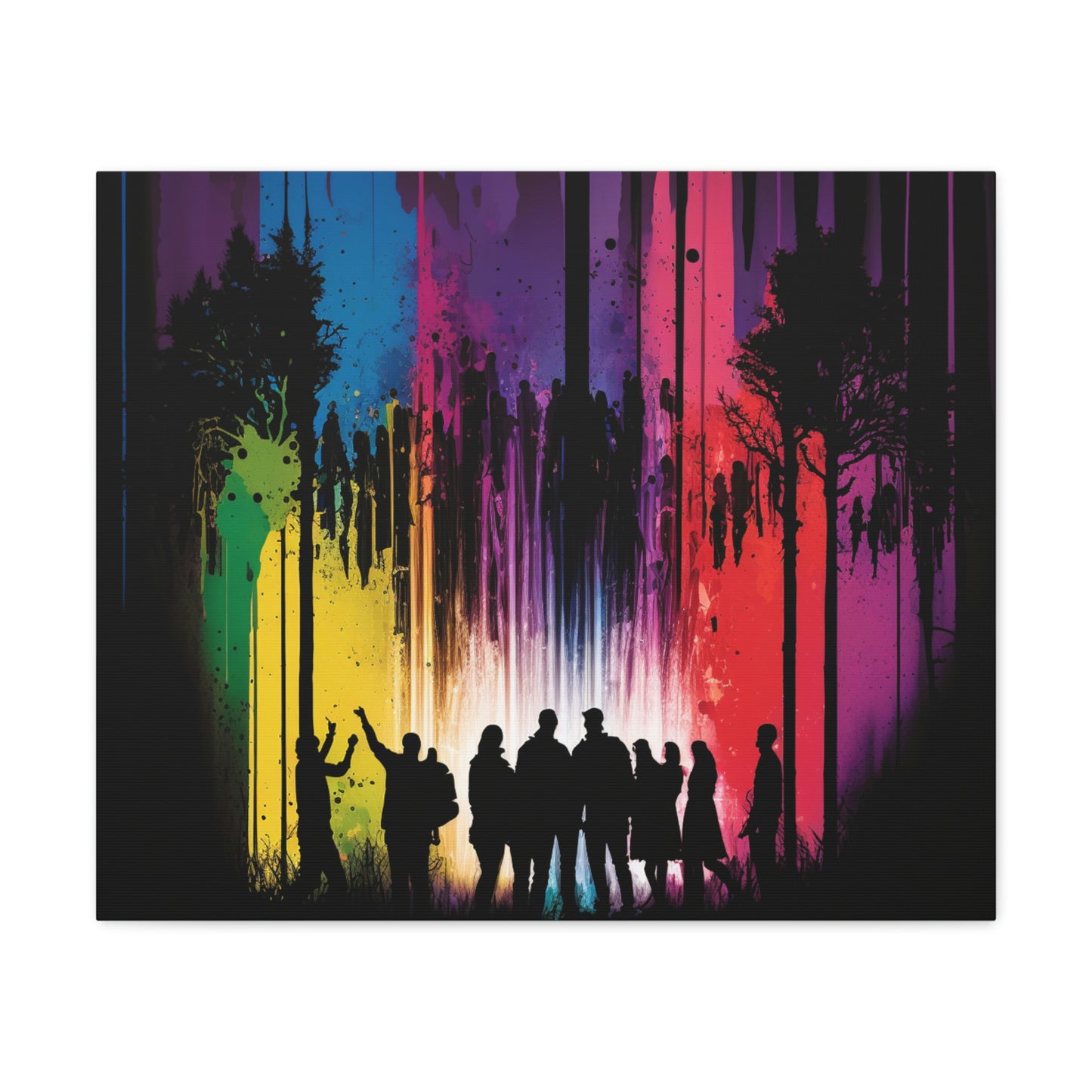 Canvas Gallery Wraps Silhouettes Color Party 3