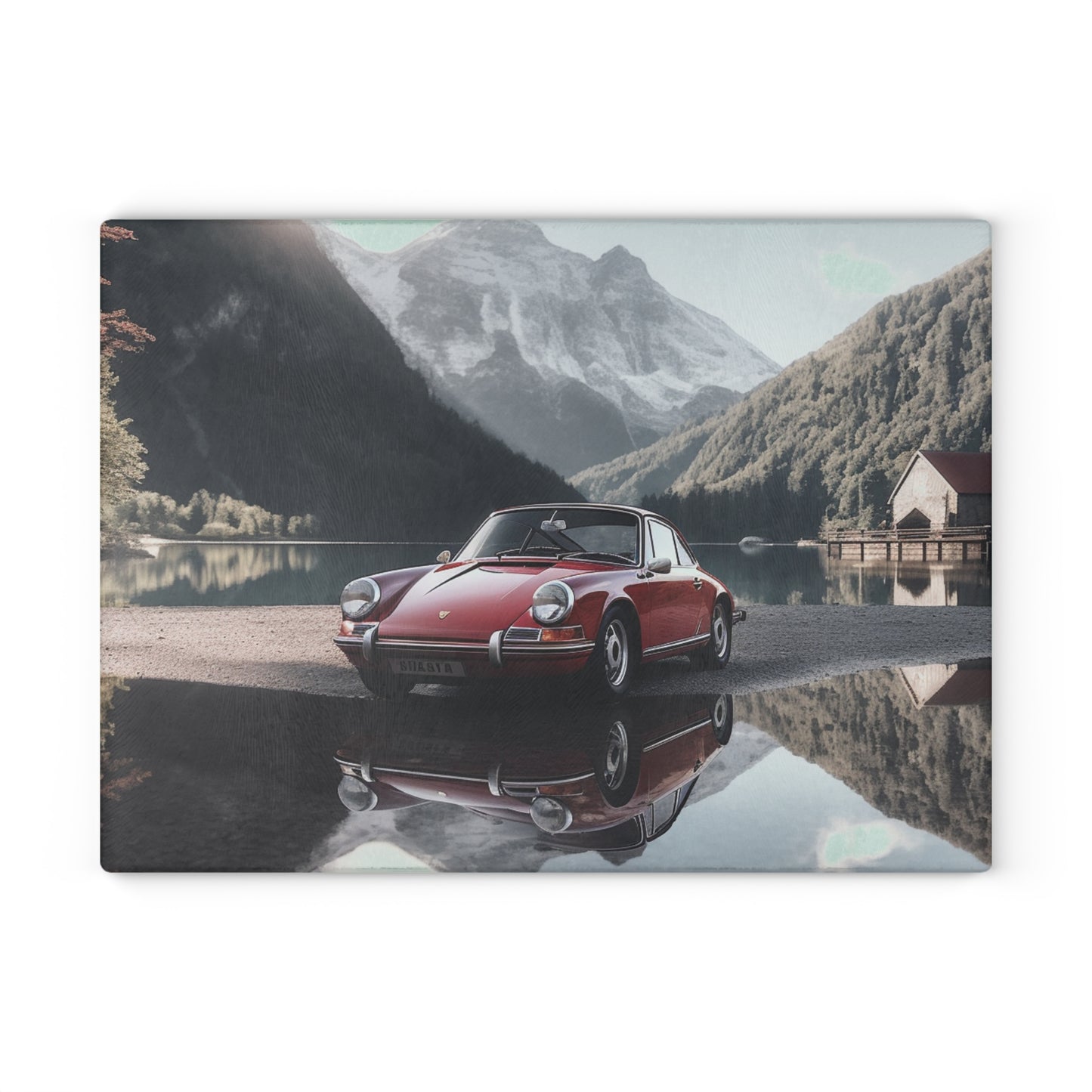 Glass Cutting Board Porsche Lake 4