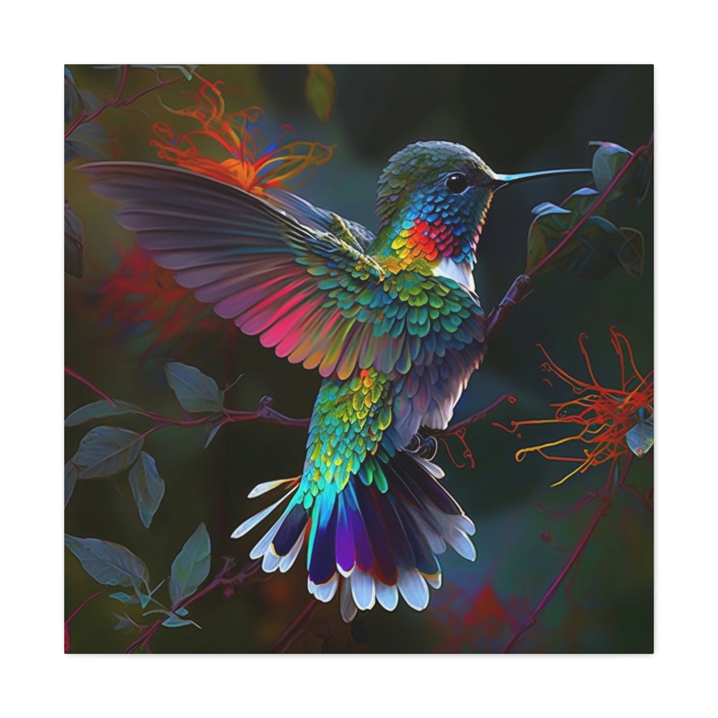 Colorful hummingbird bright