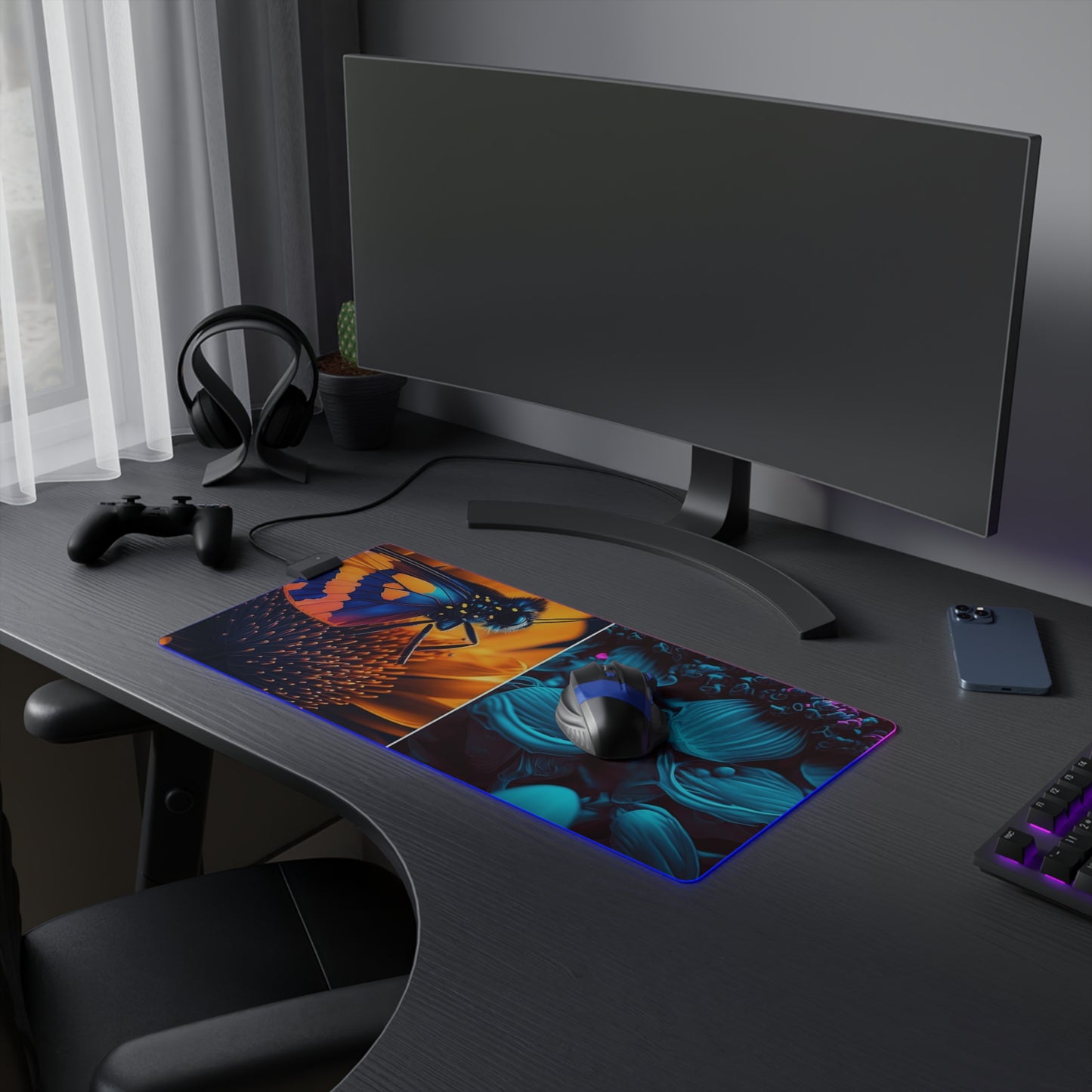 LED Gaming Mouse Pad Macro Reef Florescent 1