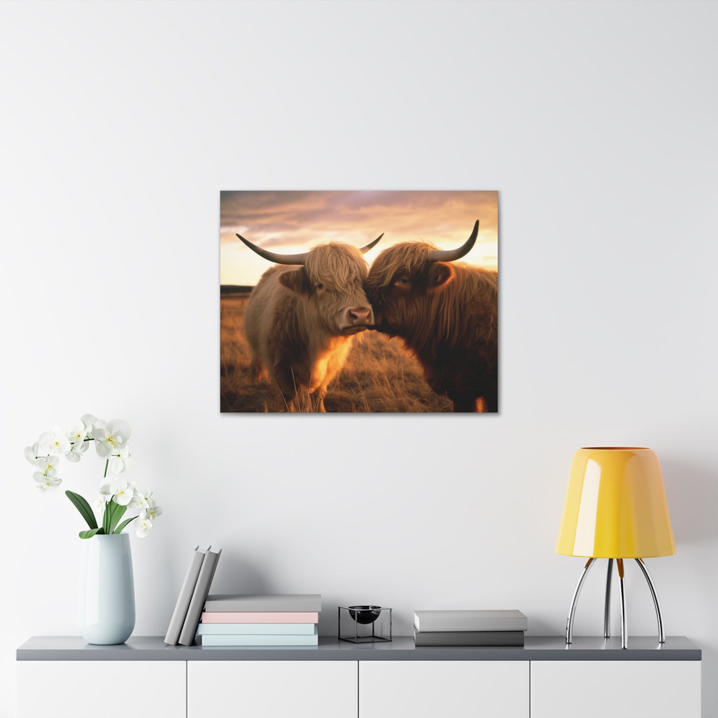 Canvas Gallery Wraps Cow Love 1