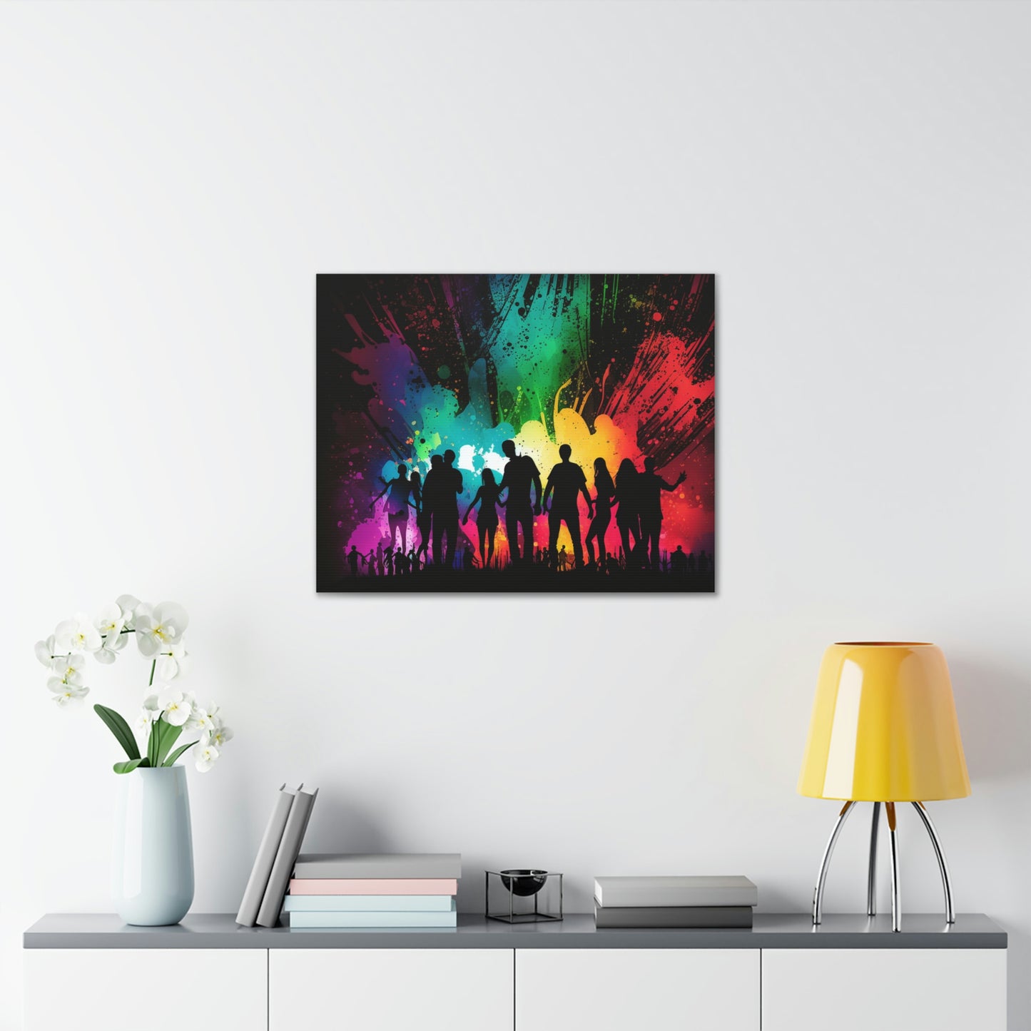 Canvas Gallery Wraps Silhouettes Color Party 1