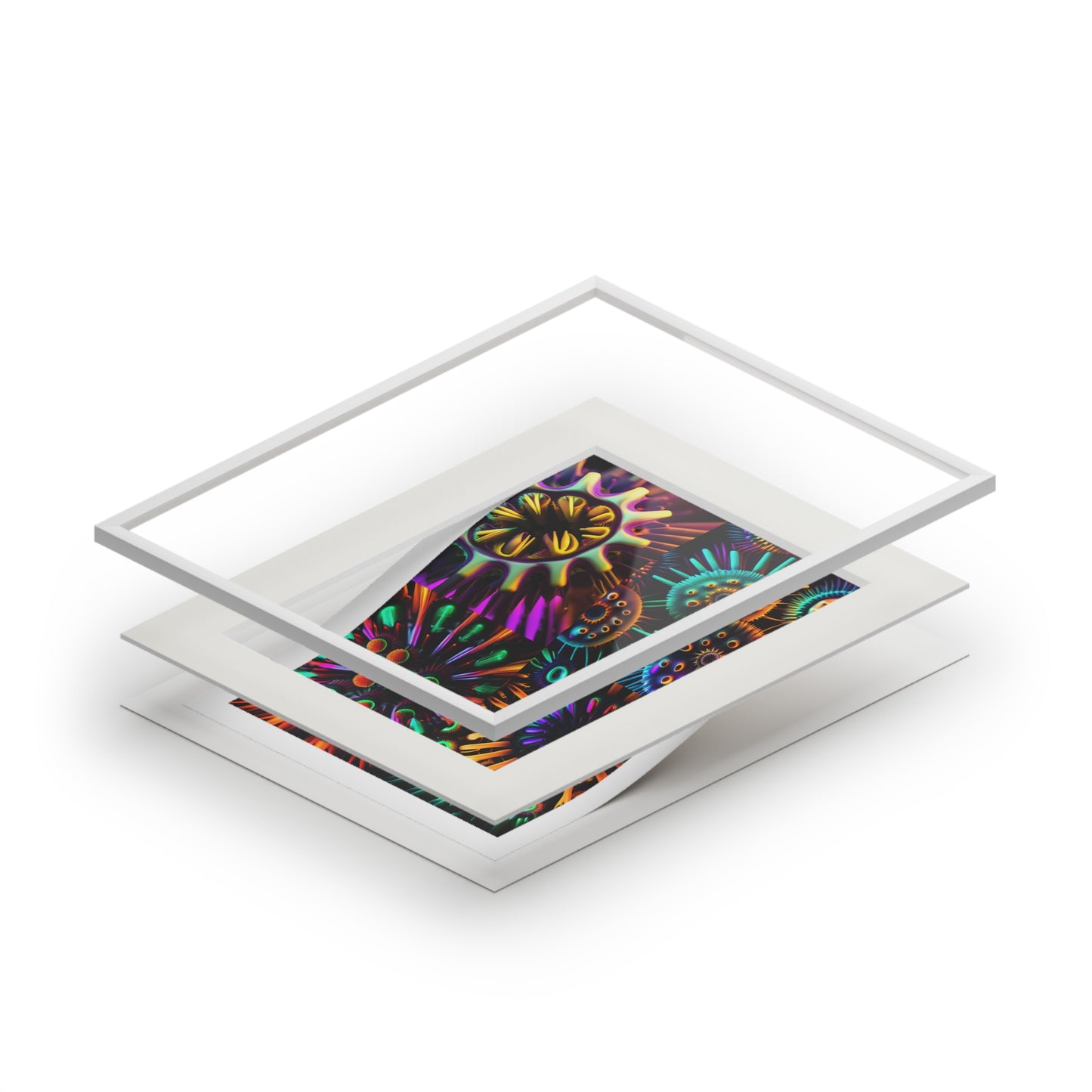 Fine Art Prints (Passepartout Paper Frame) Neon Macro