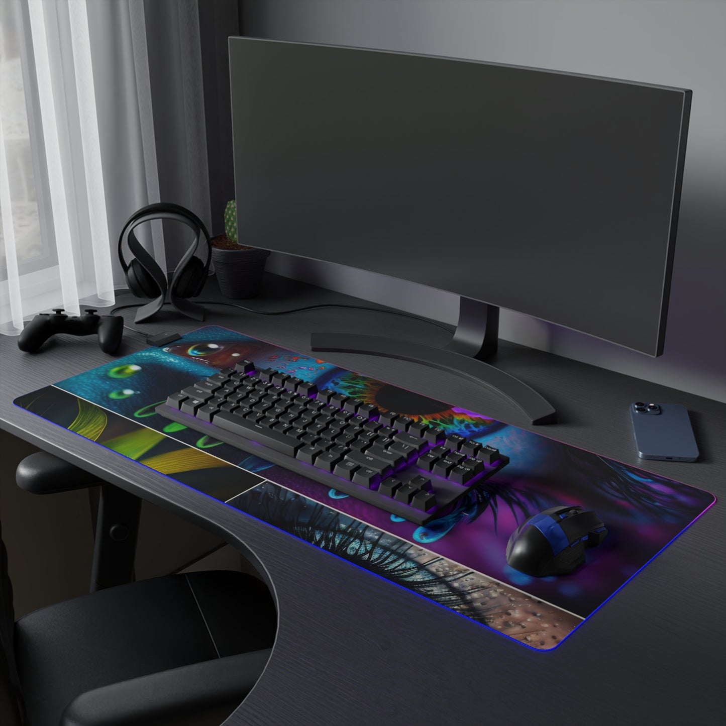 LED Gaming Mouse Pad Neon Florescent Glow 3