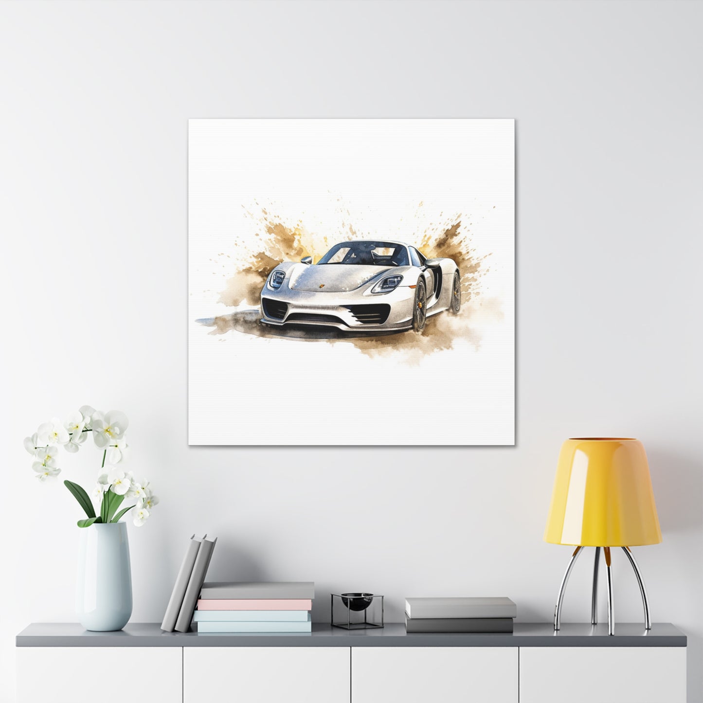 Canvas Gallery Wraps 918 Spyder with white background driving fast on water 2