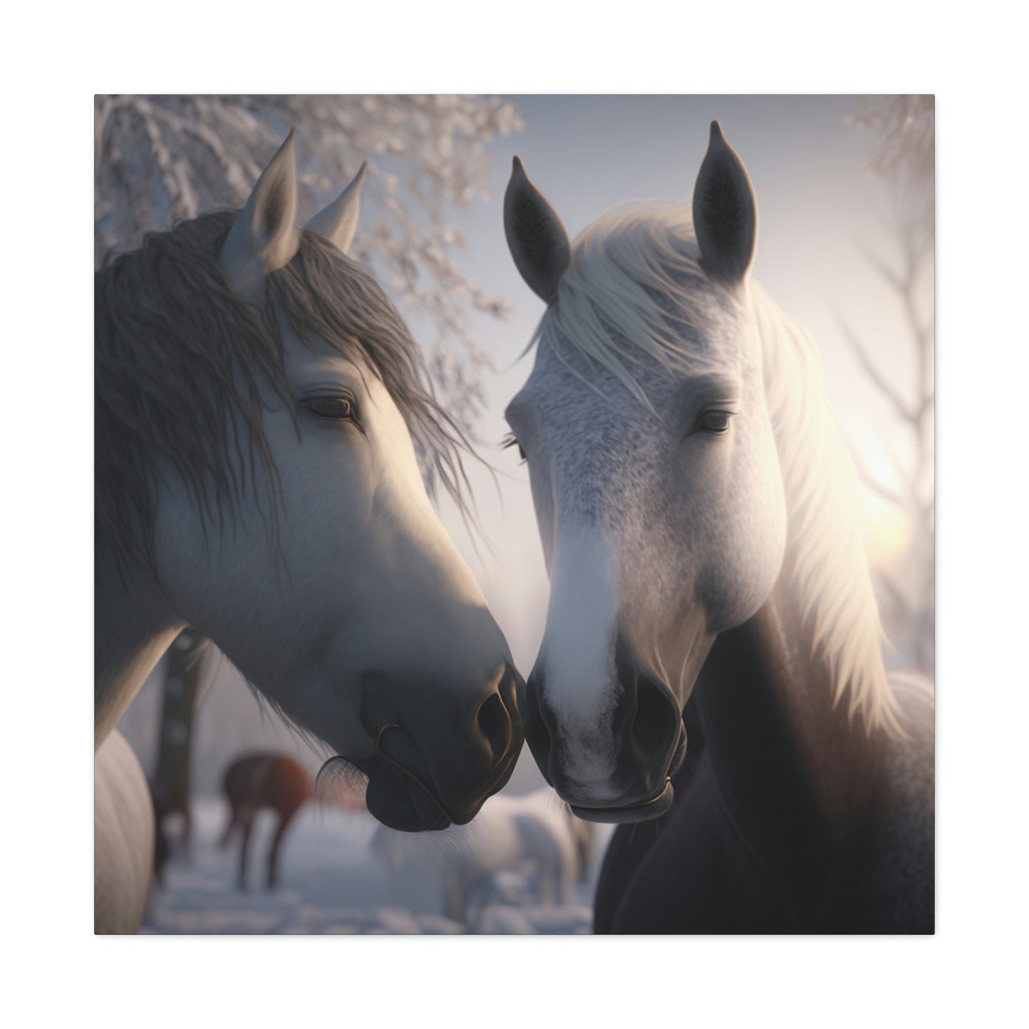 Canvas Gallery Wraps Snow Horse Love