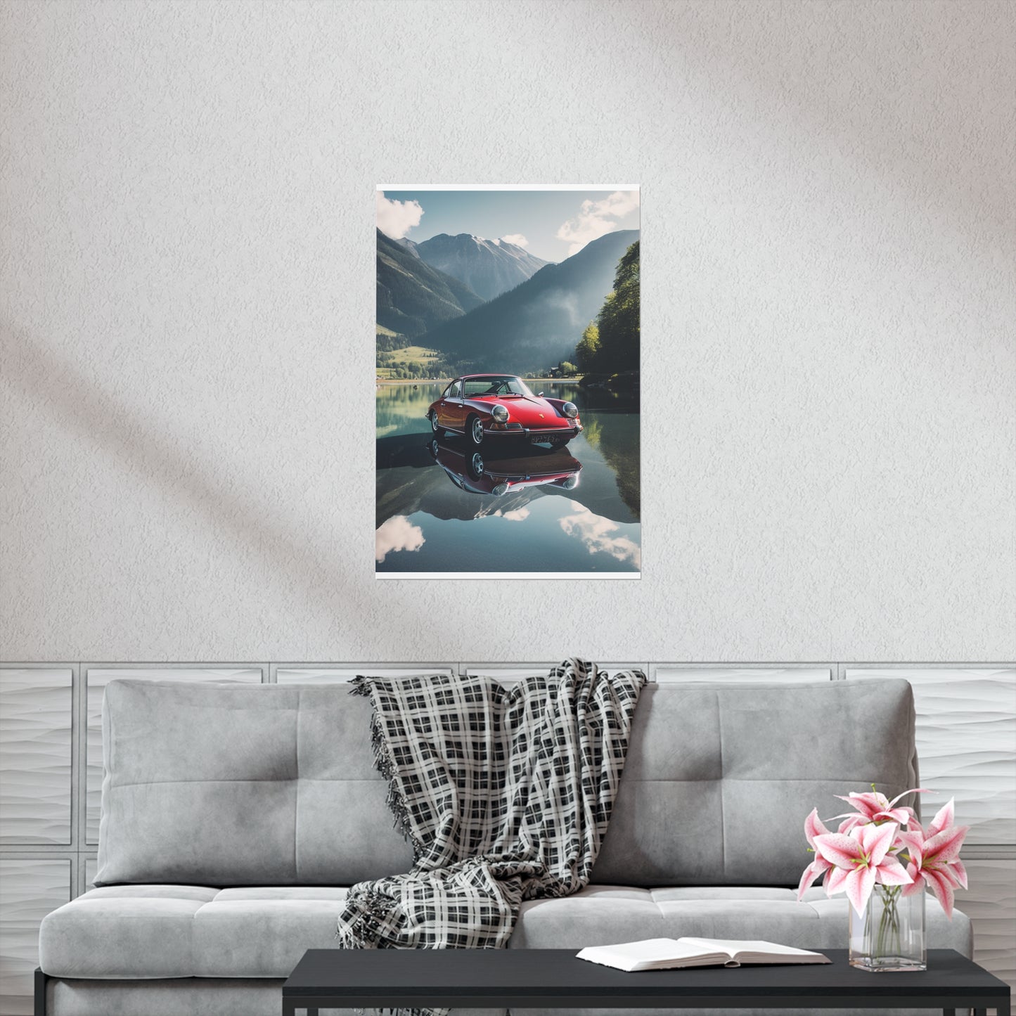 Premium Matte Vertical Posters Porsche Lake 3