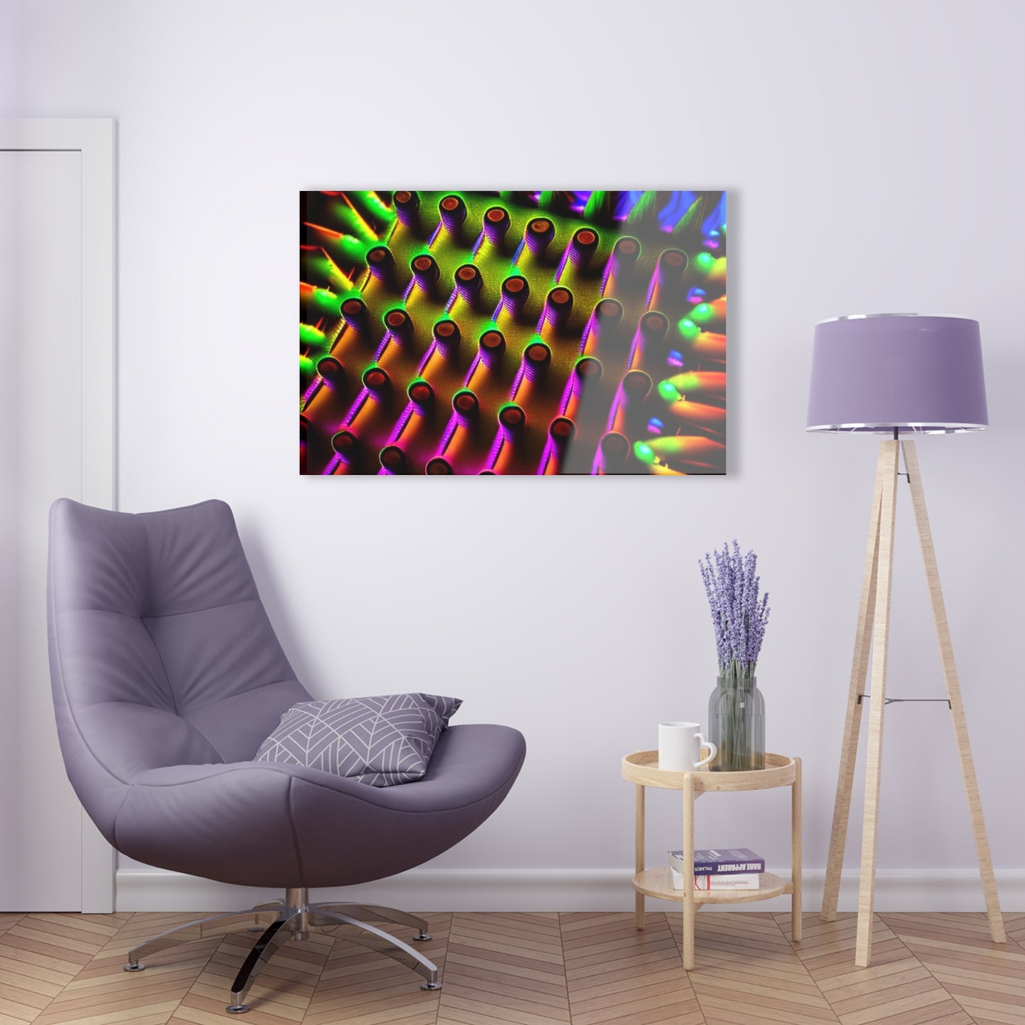 Acrylic Prints Macro Cactus neon square 1