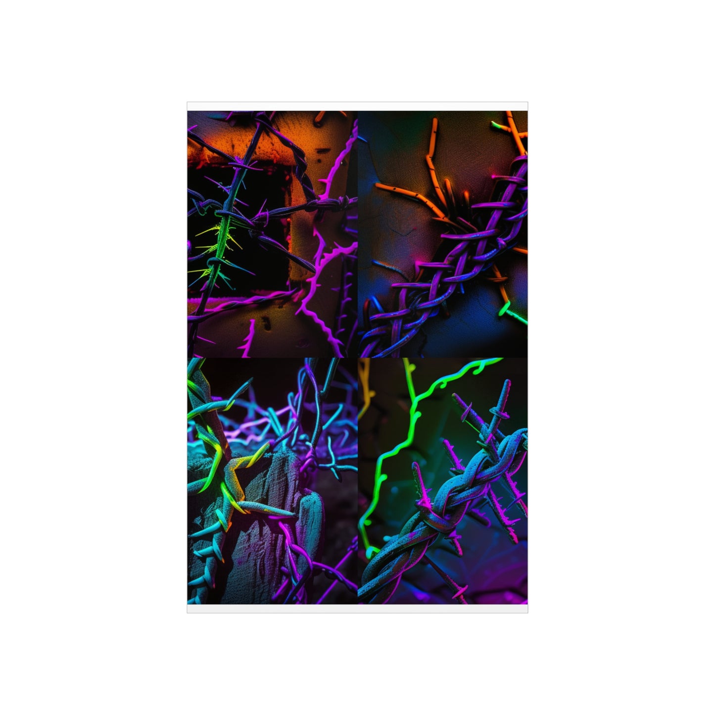 Premium Matte Vertical Posters Macro Neon Barbs 5