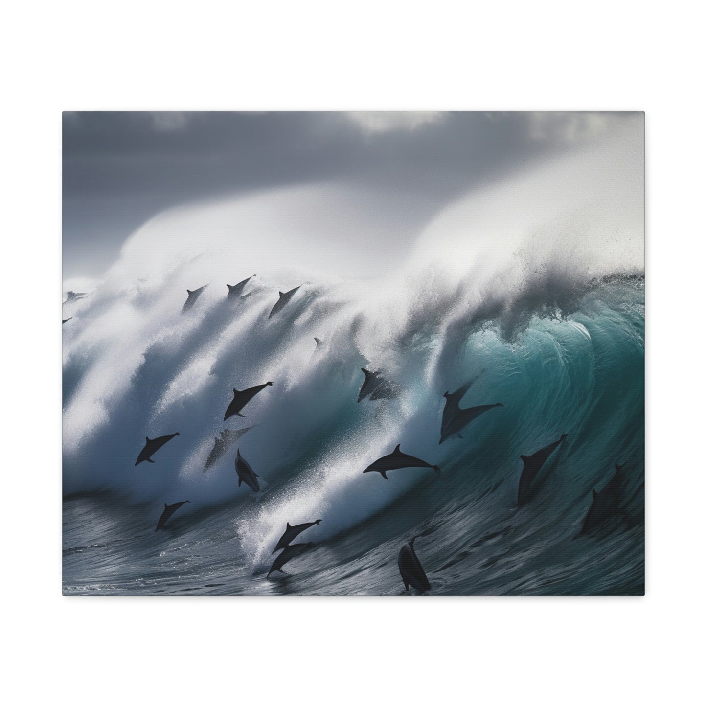 Canvas Gallery Wraps Dolphin Wave 1