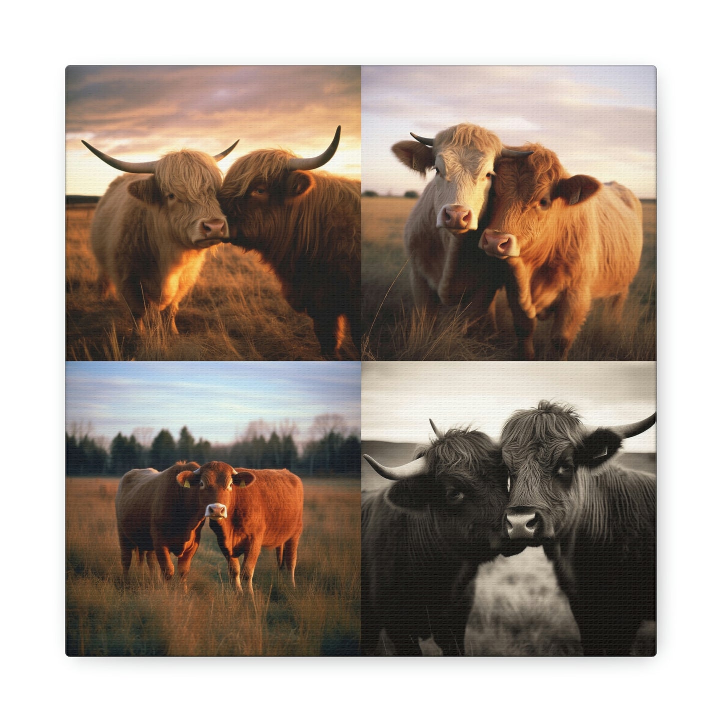 Canvas Gallery Wraps Cow Love 4 Pack