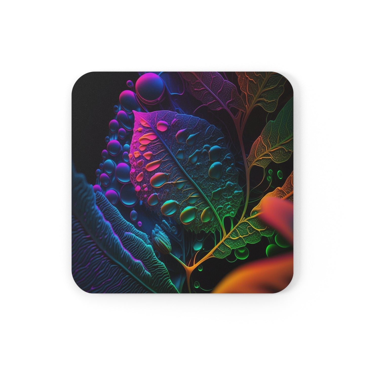 Cork Back Coaster Macro Reef Florescent 4