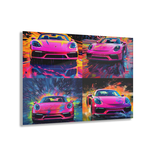 Acrylic Prints Pink Porsche water fusion 5