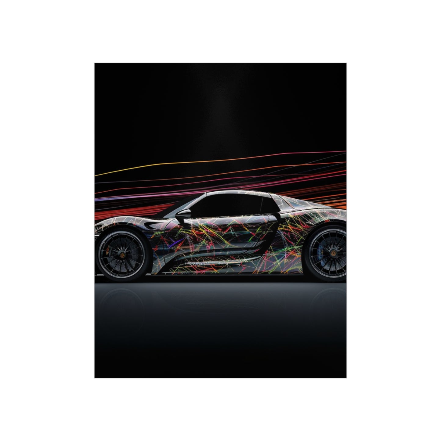 Premium Matte Vertical Posters Porsche Line 4