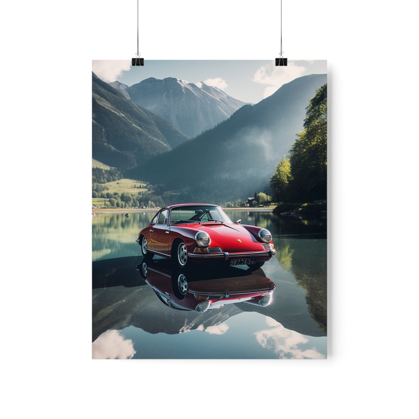 Premium Matte Vertical Posters Porsche Lake 3